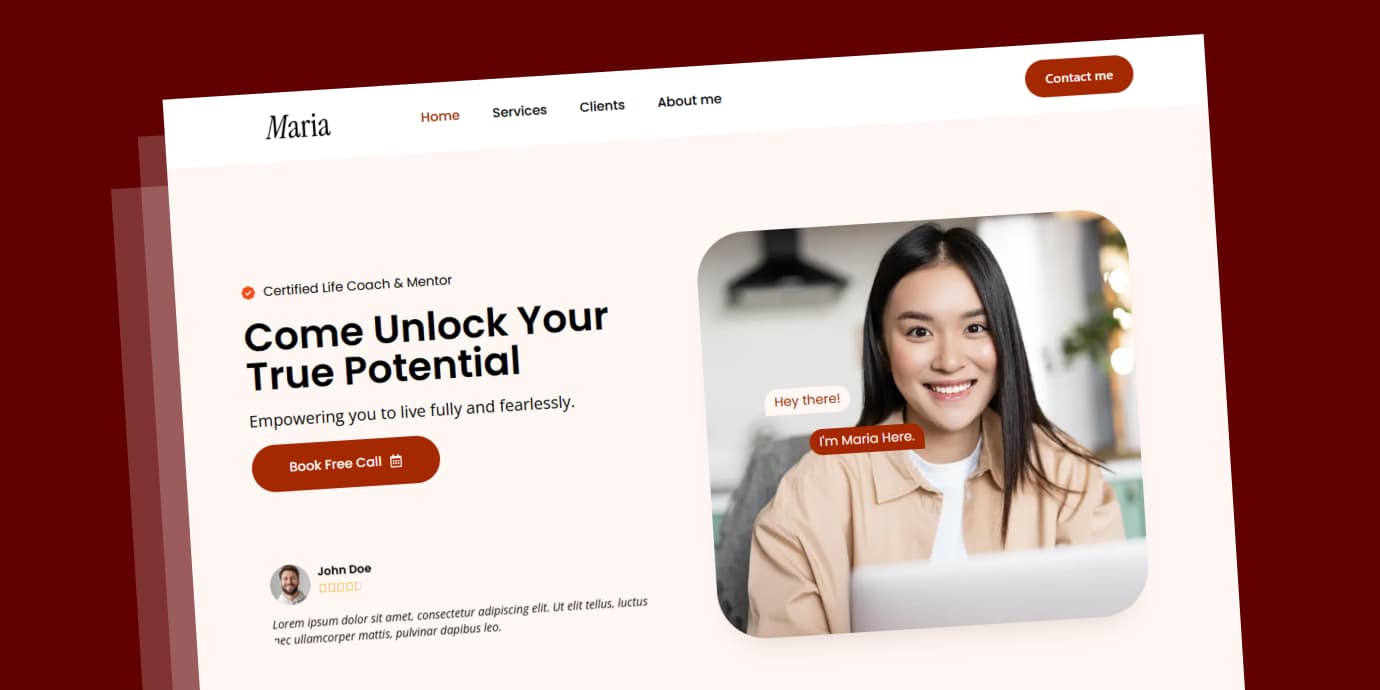 clemoweb portfolio client maria life coach showcase