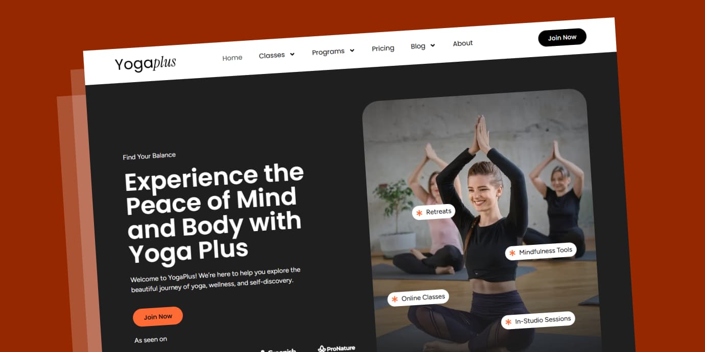 clemoweb portfolio client yogaplus showcase